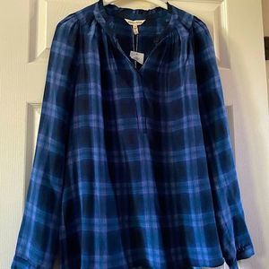 Rebecca Taylor PLAID SILK TOP